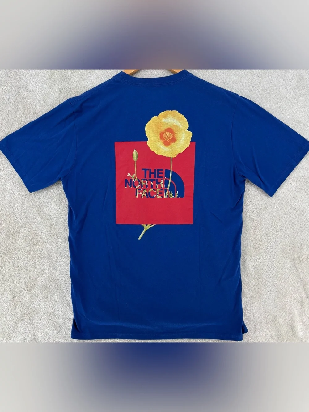 The North Face Graphic Logo T-Shirt Men's Medium Blue Standard Fit Outdoor Tee
